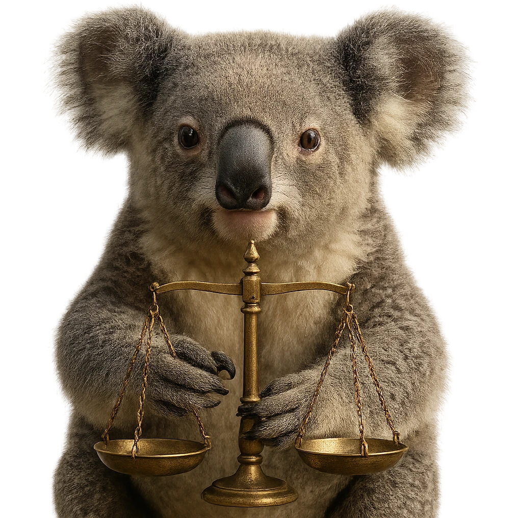 highly realistic koala holding a scale, natural lighting, detailed fur, photorealistic style emoji
