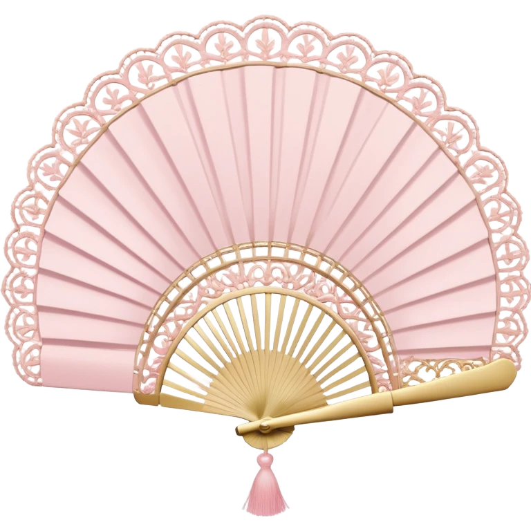 rococo pale pink fan with lace emoji