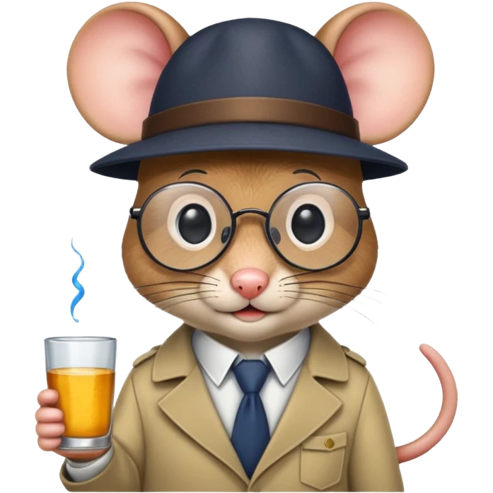 detective mouse with glasses emoji
