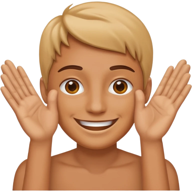 🫱🏼🫲🏼 cover 😁's mouth emoji