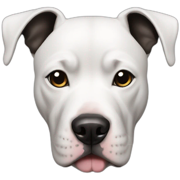 White and black pitbull dog emoji
