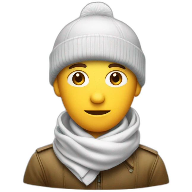 Homme blanc avec un foulard sur le visage et une casquette à l'envers emoji