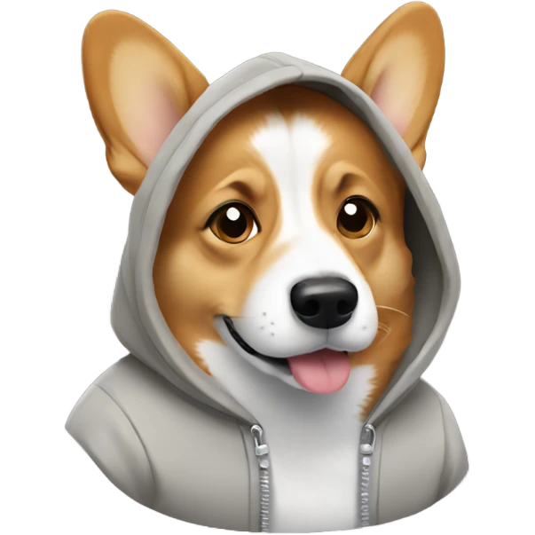 Corgi wearing a hoodie emoji