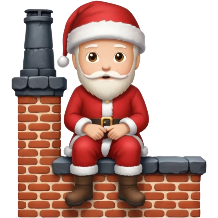 Cristmas male sit down on a chimney emoji