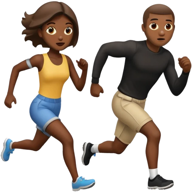 A black robber with girl over shoulder while running as a emoji emoji