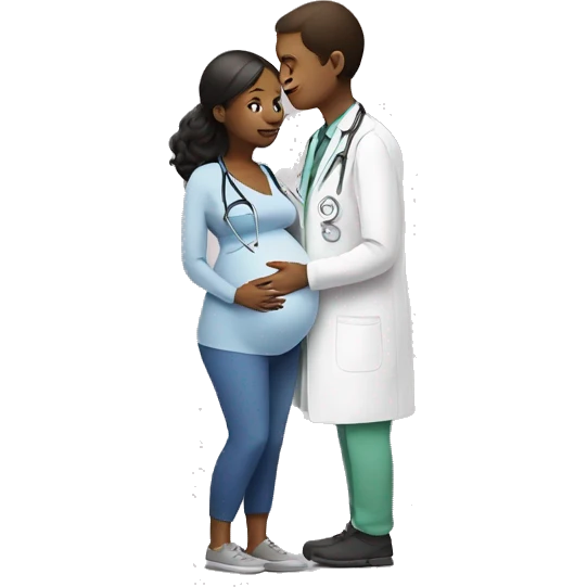 pregnant girl talking to a doctor emoji