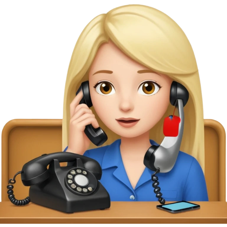 girl talking on telephone in her room emoji