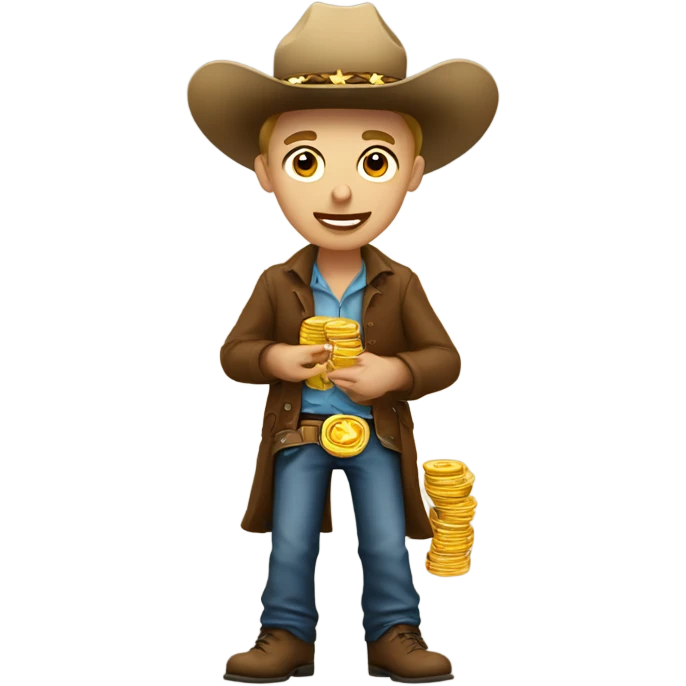 Cowboy Gambler winning money light skinned emoji