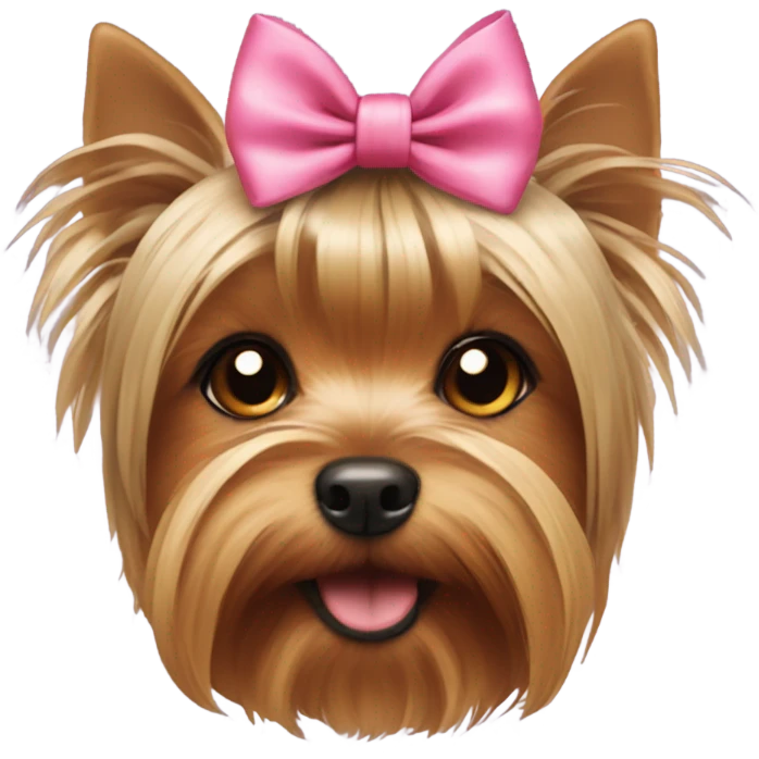 Yorkshire Terrier with a bow on his head emoji