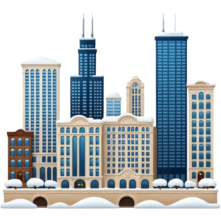 Chicago buildings snow emoji