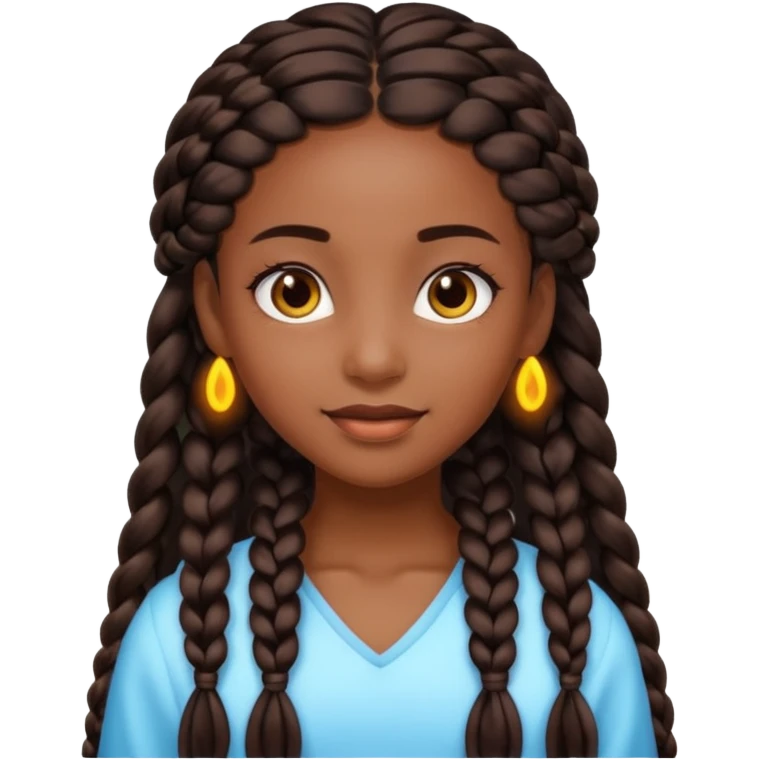 An black girl beatful with braids emoji