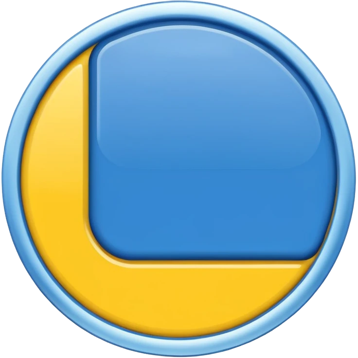 Rectangle flag background Blue and Yellow circle emoji