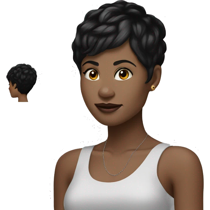 woman black pixie cut white skin emoji