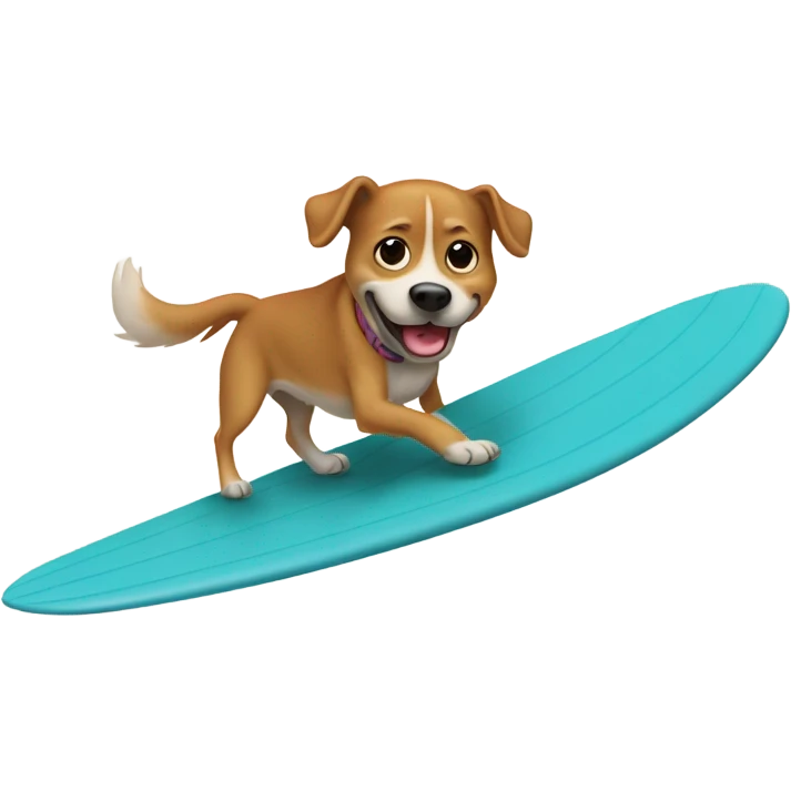 Chien qui danse sur un surf emoji