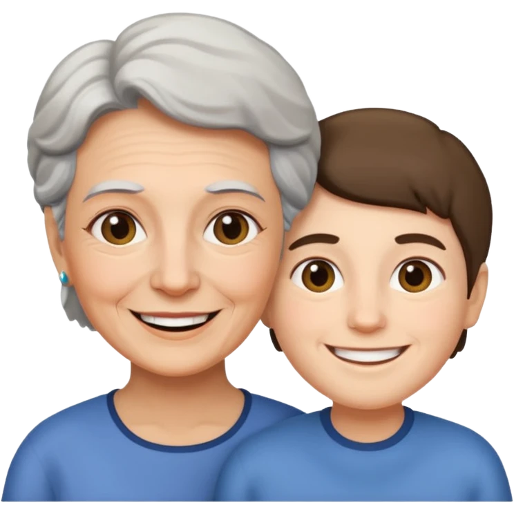 lo mismo que estas haciendo solo coloca alado de la abuela un hombre joven  emoji