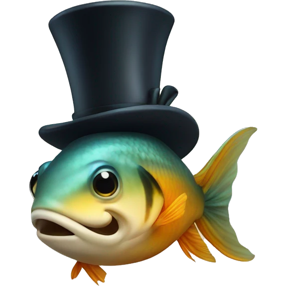 fish with top hat emoji