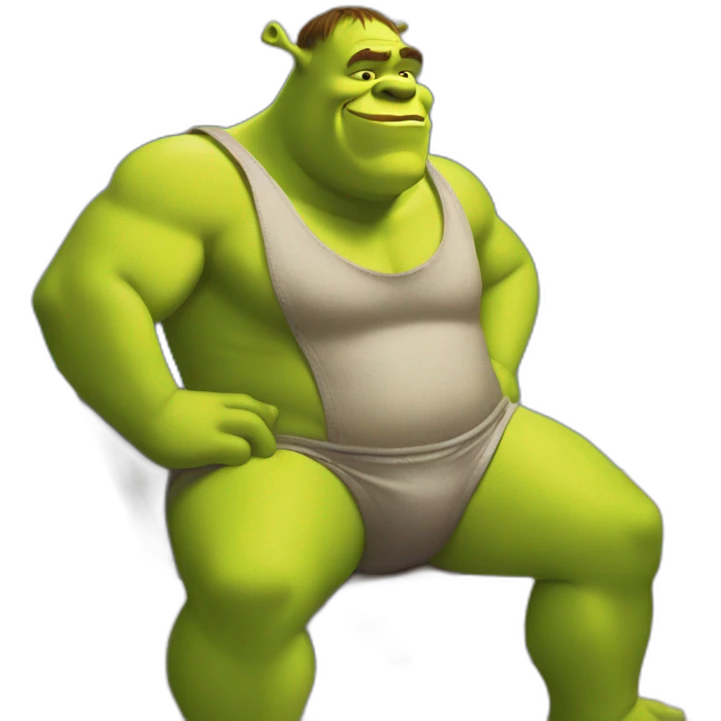 Shrek in a speedo emoji