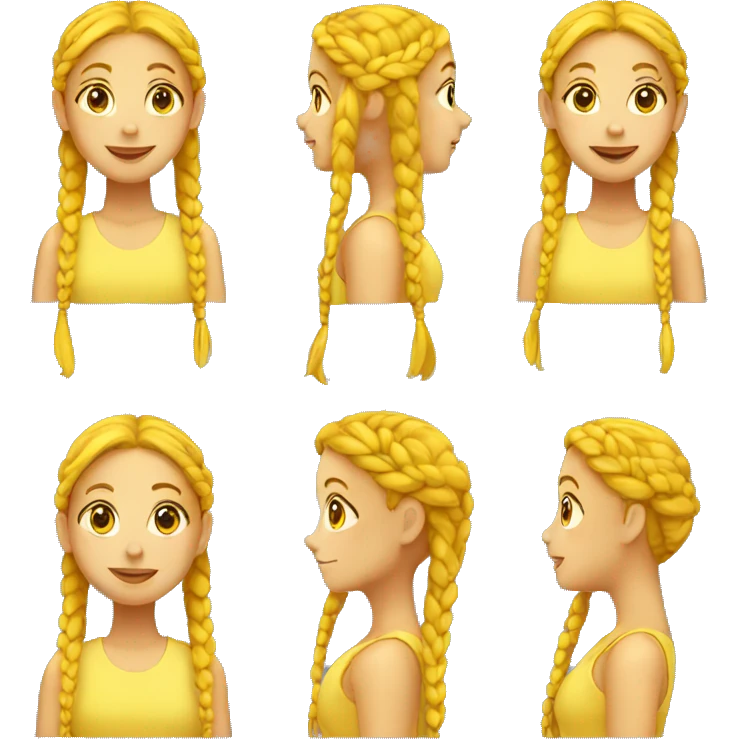 yellow girl with braids emoji