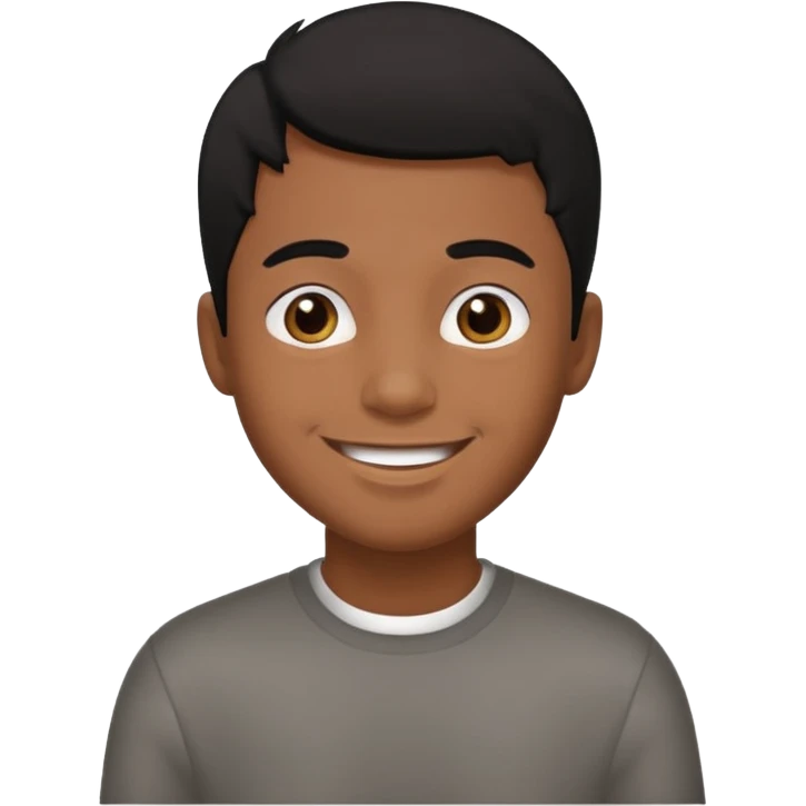 brownskin Black boy with black hair emoji