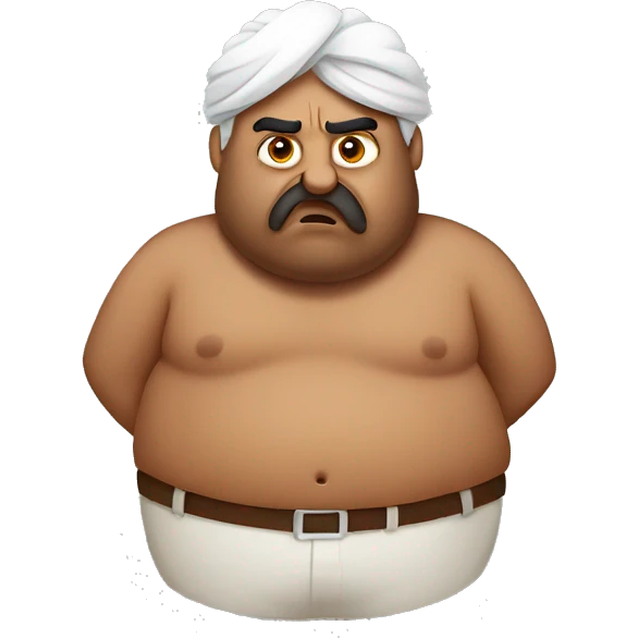 confused indian FAT MAN  emoji