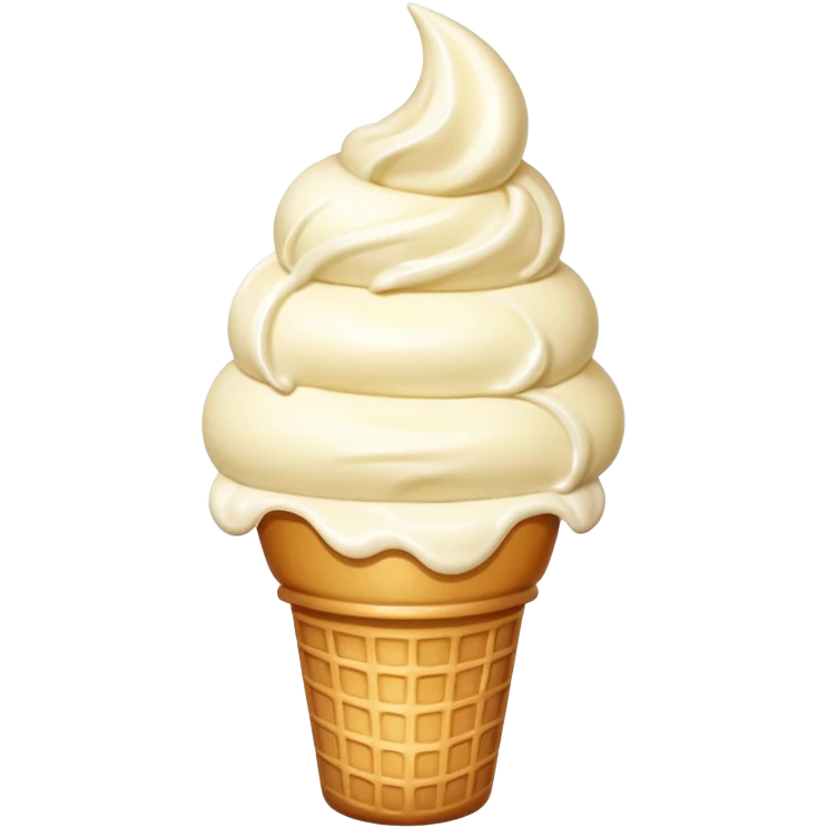 A single scoop of ice cream, smooth and creamy texture, glossy and soft, realistic, high detail, simple and cute design, isolated on white background, centered composition
 emoji