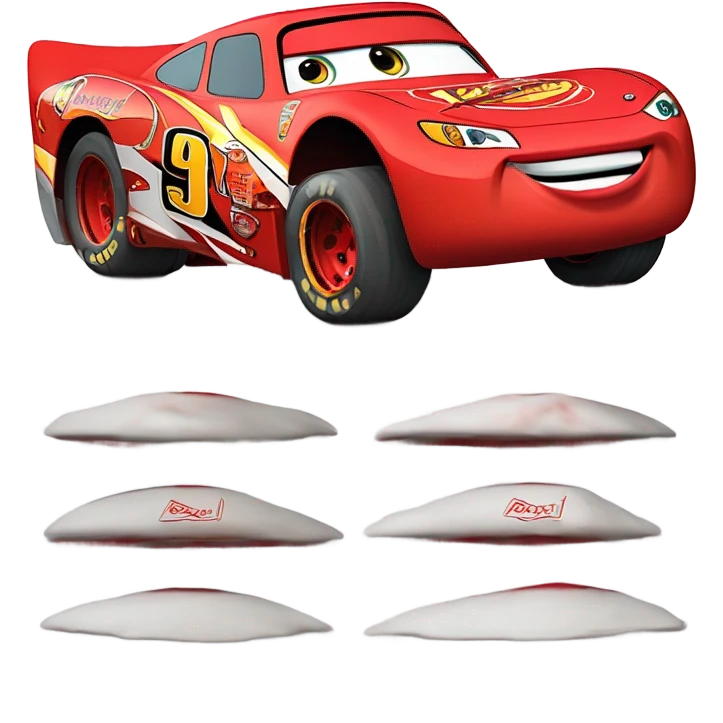 Lightning McQueen getting crushed  emoji