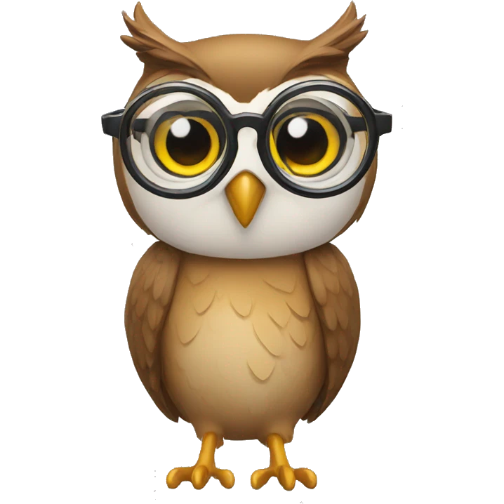 add glasses to the owl emoji
