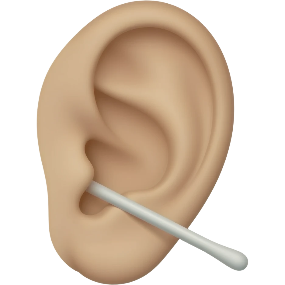 Cotton swab in ear emoji