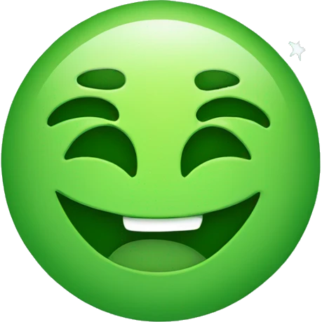 happy green emoji with stars in the eyes emoji