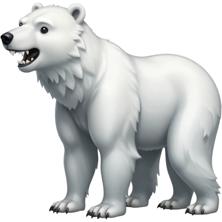 Polar bear and wolf hybrid with long upper canine legs teeth  emoji