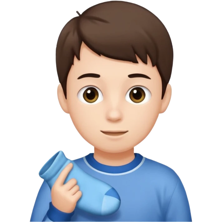 پسر و جوراب تو دستش emoji