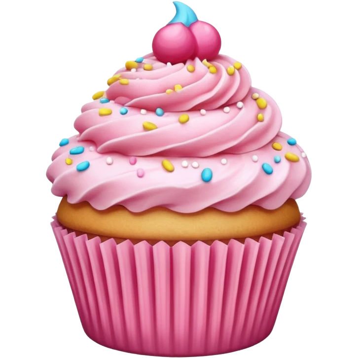 Cupcake with pink icing emoji