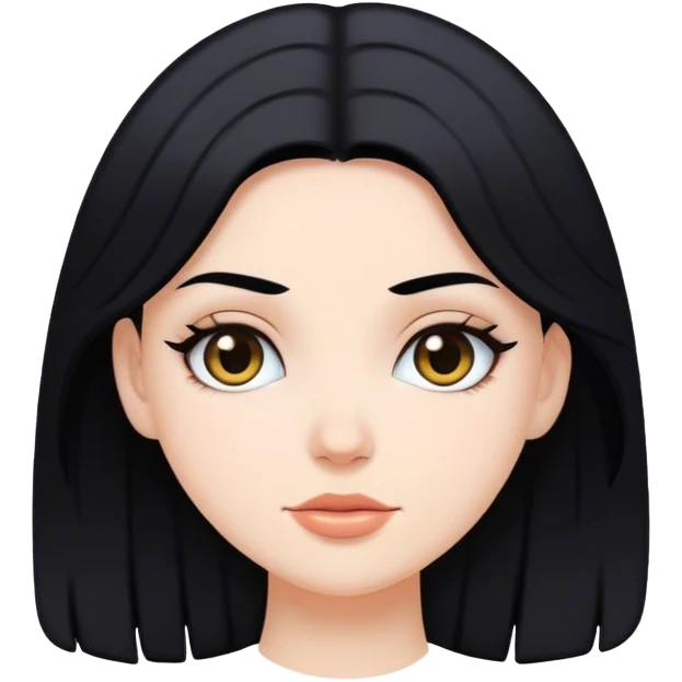 white girl with black hair emoji