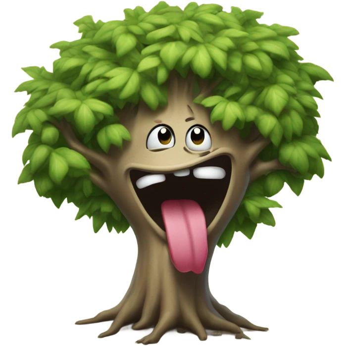 freaky treel, tounge out, slopp emoji