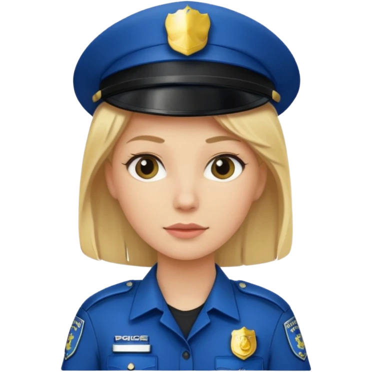 female police officer without a hat emoji