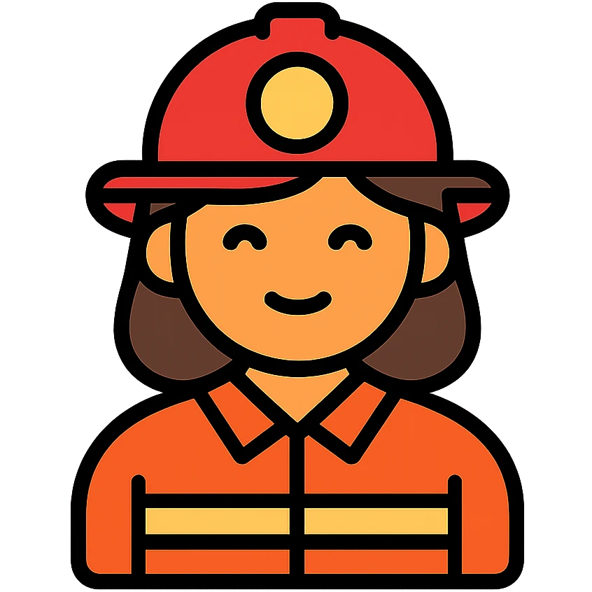 Female firefighter with helmet emoji