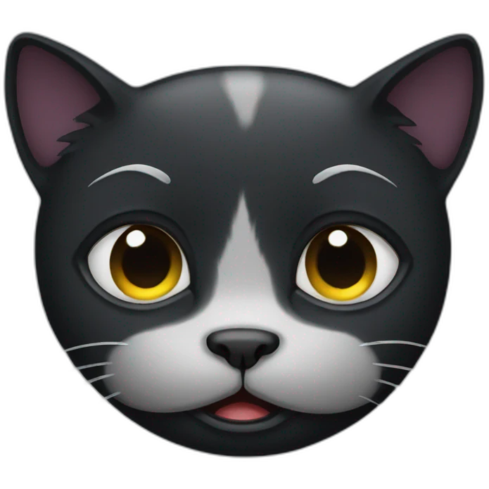 Crying black cat emoji