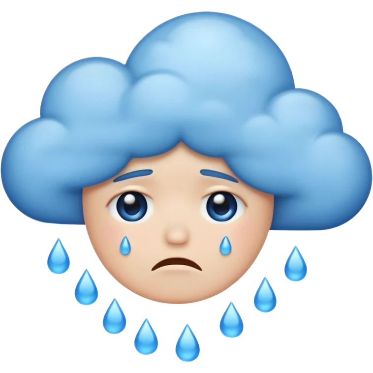 sad face with rain cloud, lose emoji emoji