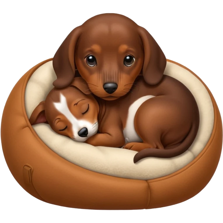 brown dachshund puppy sleeping in a ball emoji