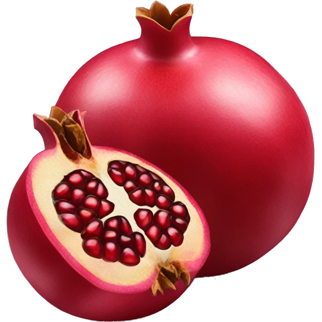 single pomegranate half cut open  emoji