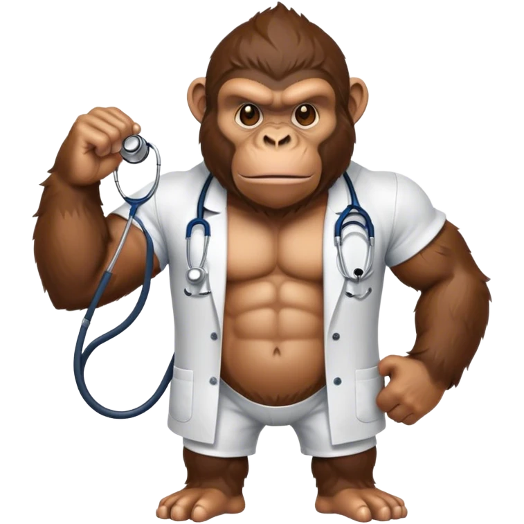 super buff APE WITH STETHOSCOPE emoji