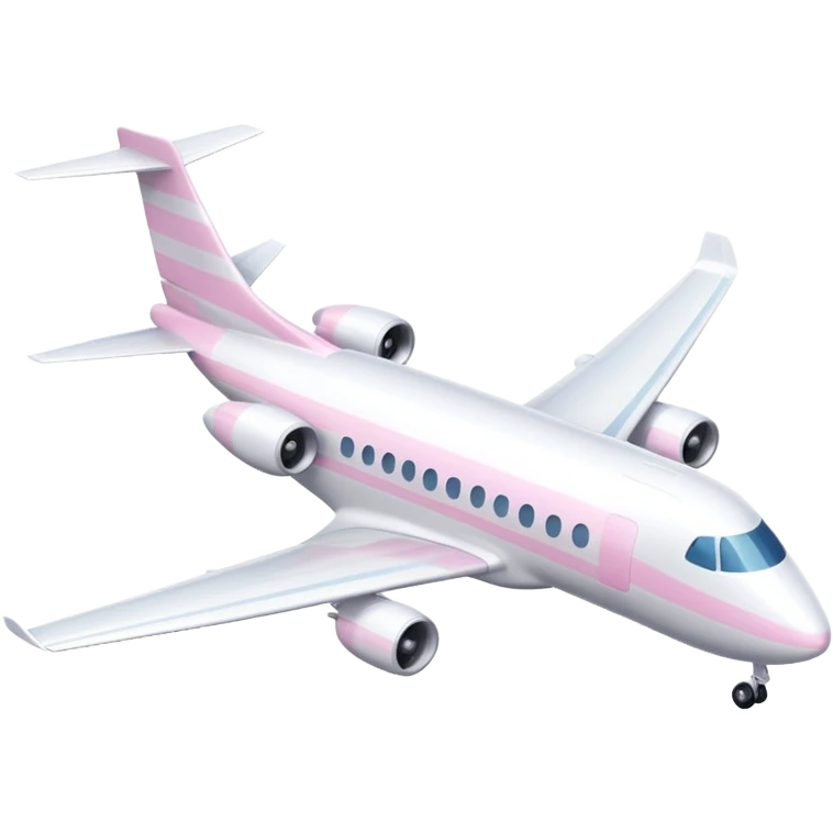 White plane with pastel pink stripes emoji