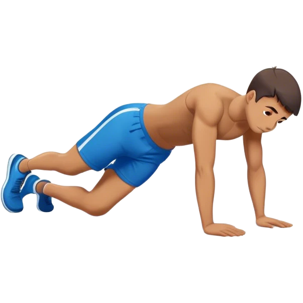 blue shorts doing plank exercise emoji