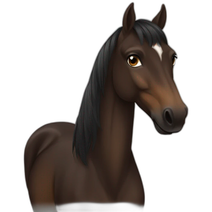 darks brown horse very proud emoji