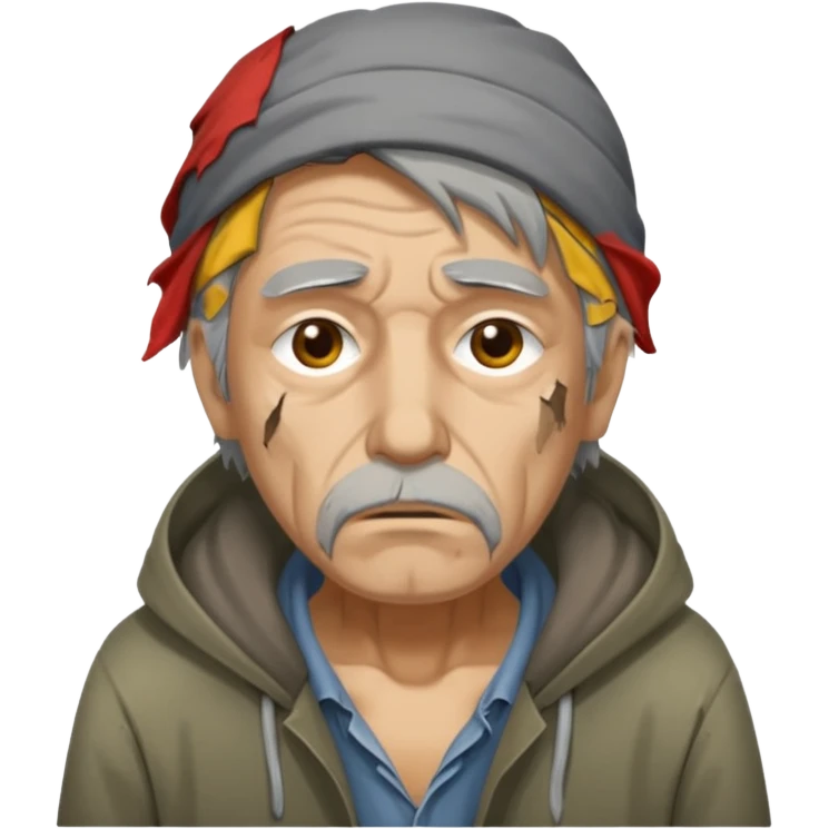 very dirty looking homeless person very very dirty and smelly looking emoji