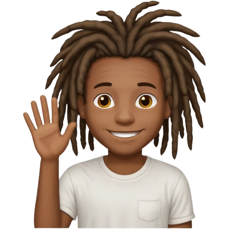 a black boy with a dreadlocks and a white t shirt emoji