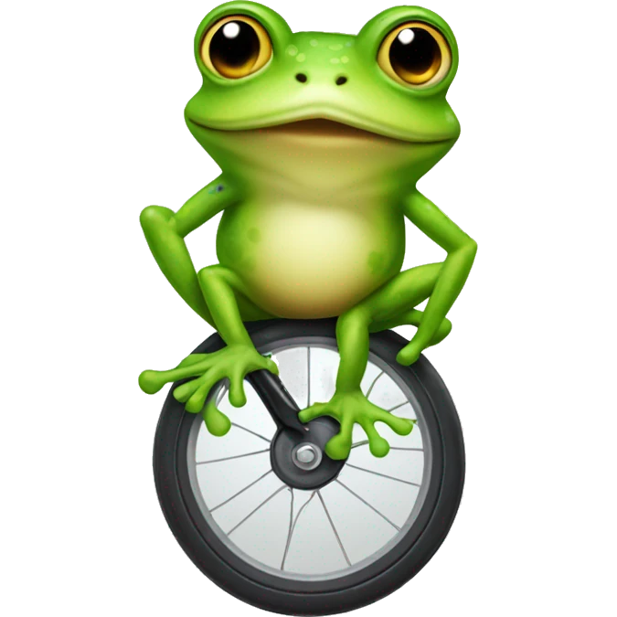 Frog on a unicycle  emoji
