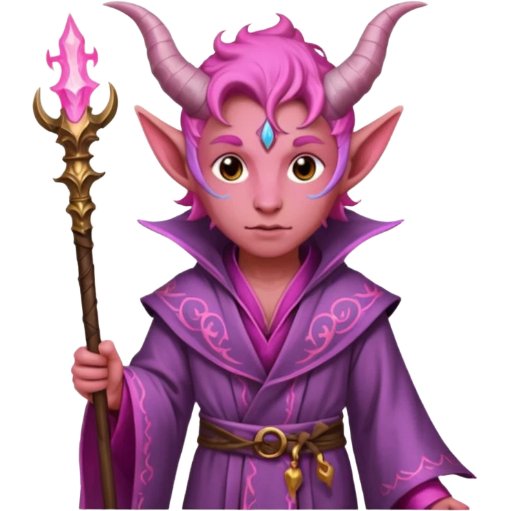 wizard thiefling with pink skin emoji