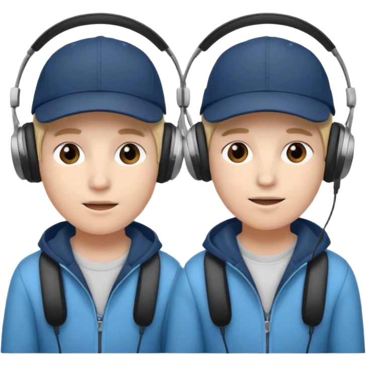 Make me a twins wearing a cap while listening to a song emoji