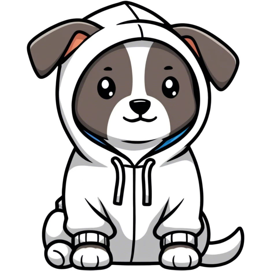 Dog wearing hoodie emoji